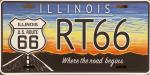 IL Rt 66 License Plate